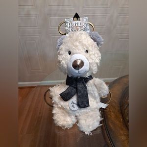 - - Brand New Classic Holiday Teddy Bear Dog Toy  Clinker And With Squeaker..